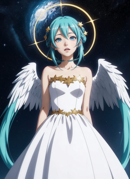 Hatsune Miku depicted as an angel